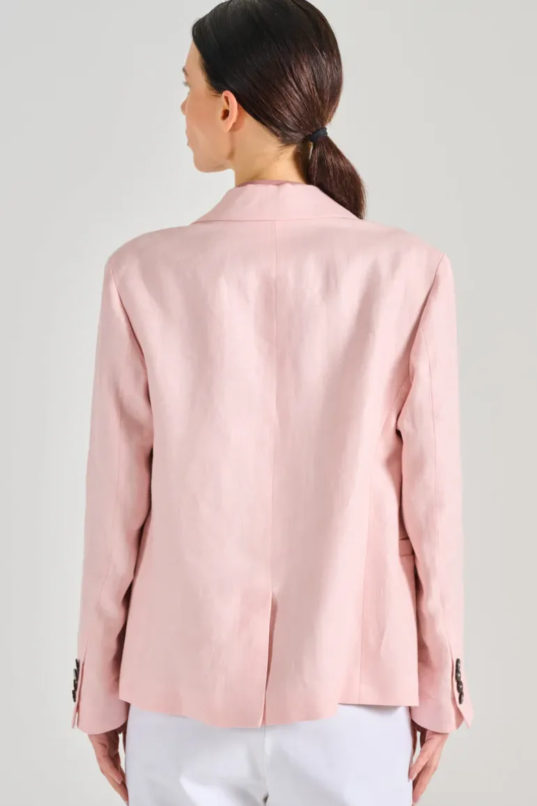 Giacca monopetto tessuto rosa