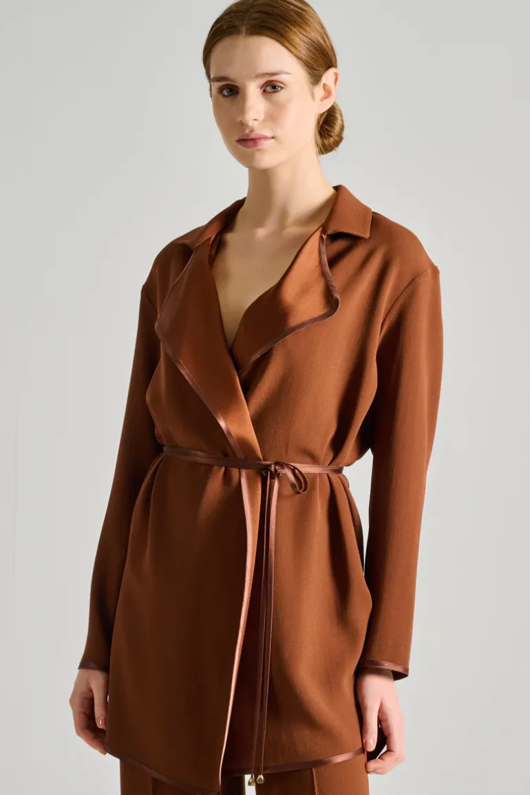 Giacca pelle marrone