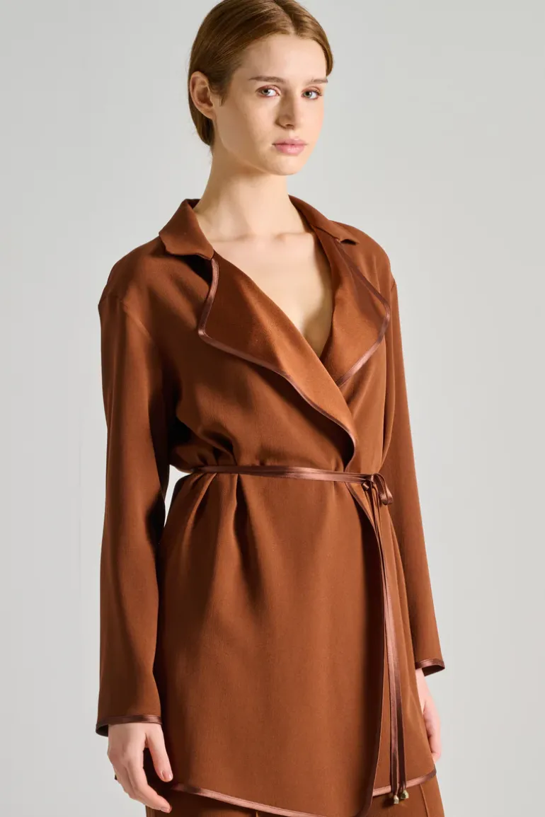 Giacca pelle marrone