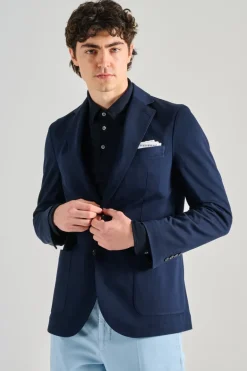 Giacca piquet blu