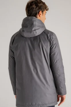 Giaccone collo in maglia grigio uomo