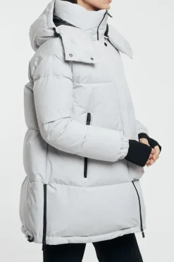 Giaccone over con spacchi laterali bianco donna