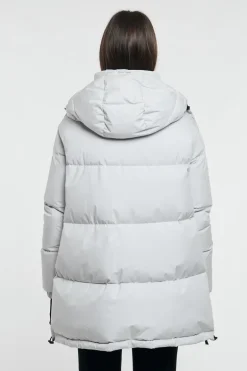 Giaccone over con spacchi laterali bianco donna