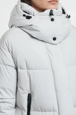 Giaccone over con spacchi laterali bianco donna