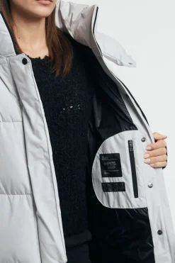 Giaccone over con spacchi laterali bianco donna