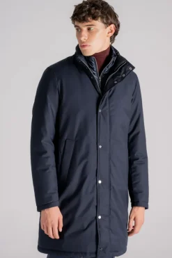 Giaccone piumino membrato poliestere/viscosa blu