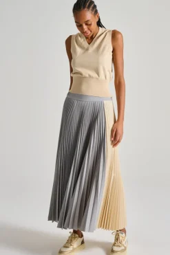 Gilet clizia maglie beige