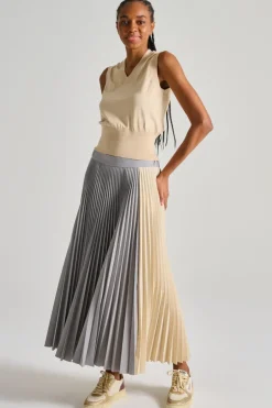 Gilet clizia maglie beige