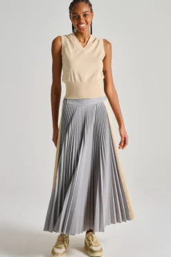 Gilet clizia maglie beige