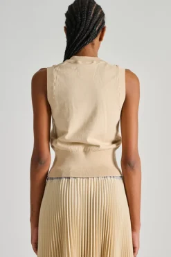 Gilet clizia maglie beige