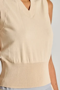 Gilet clizia maglie beige