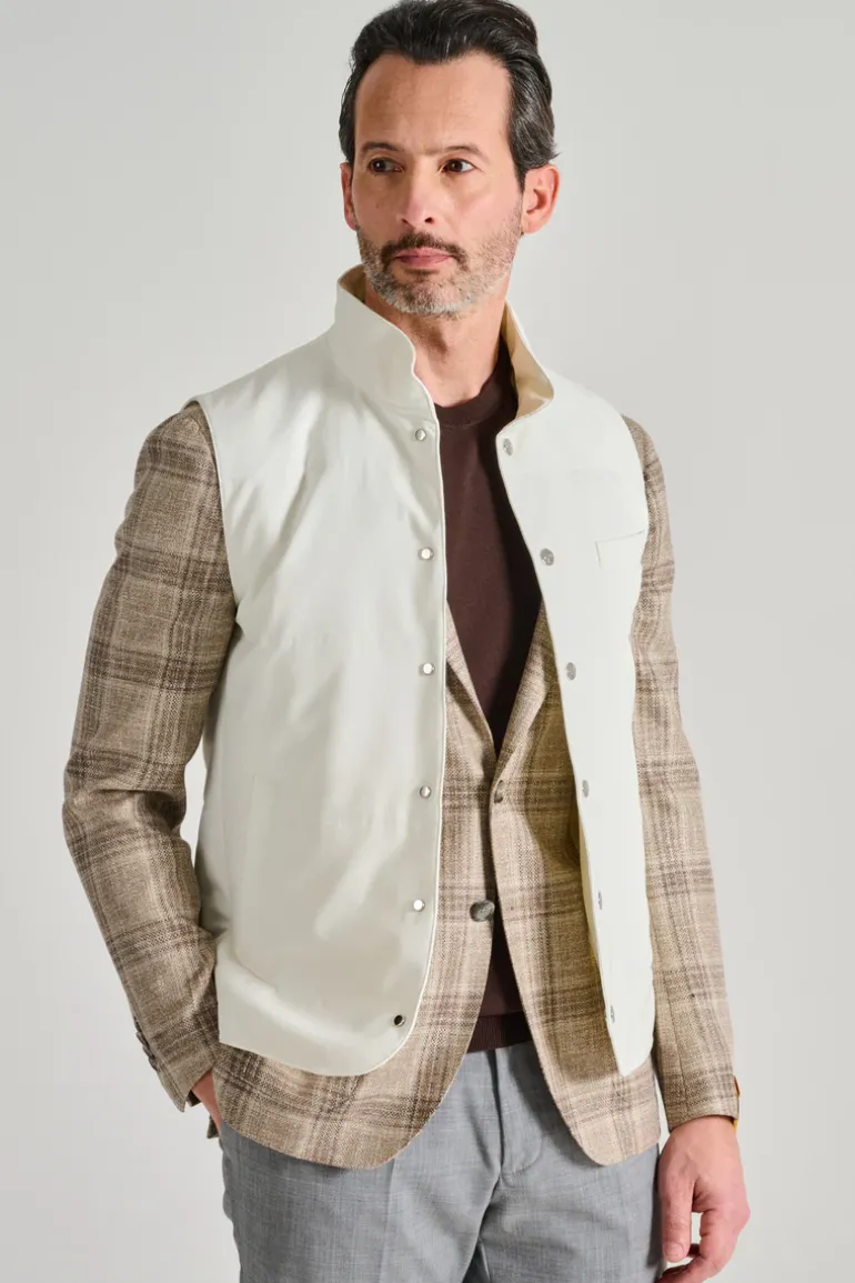Gilet imbottito piuma beige