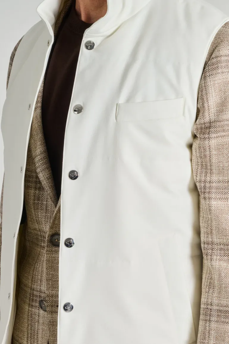 Gilet imbottito piuma beige