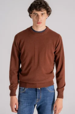 Girocollo lana/cashmere marrone