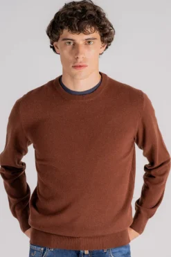 Girocollo lana/cashmere marrone