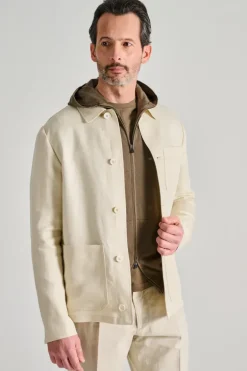 Giubbotti overshirt 100% cotone beige