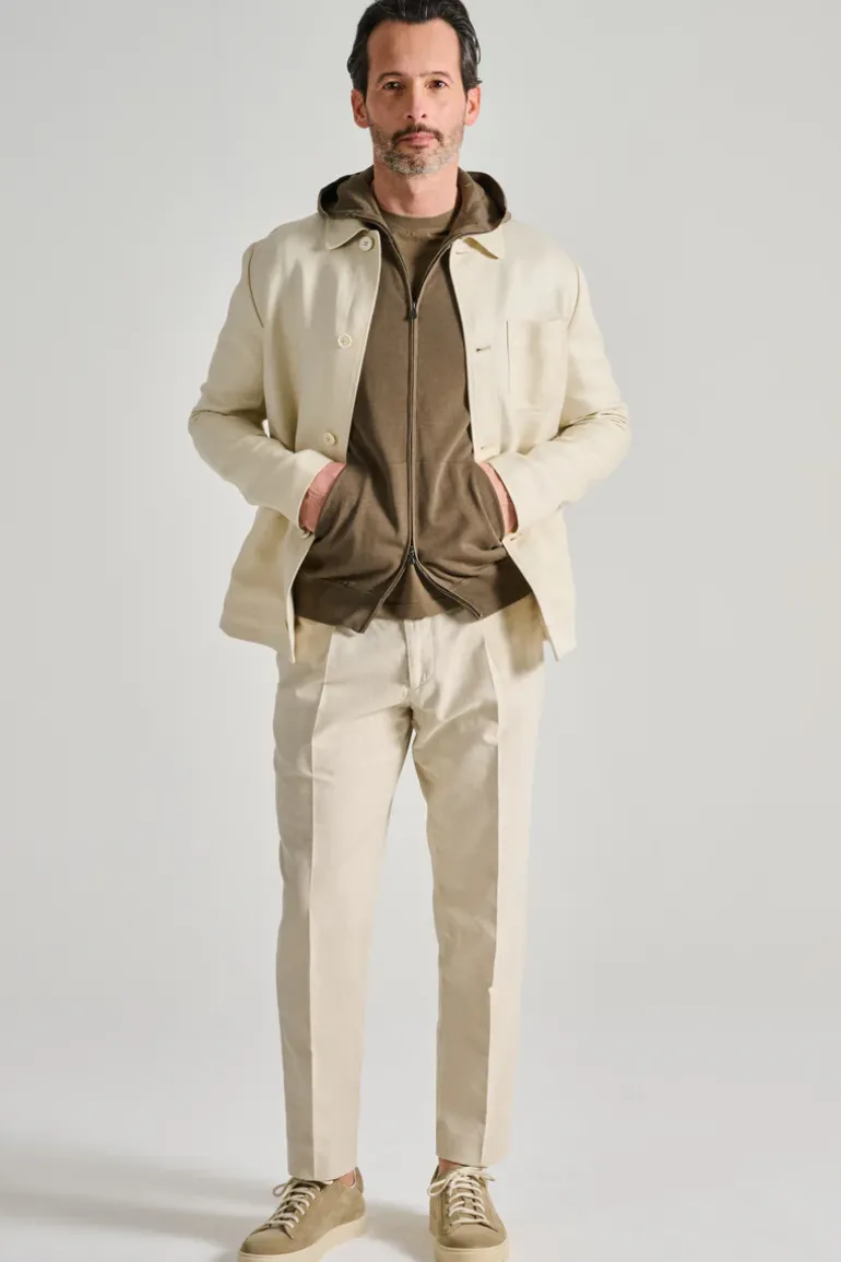 Giubbotti overshirt 100% cotone beige