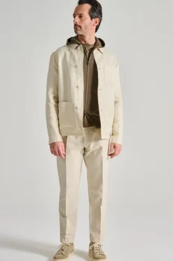 Giubbotti overshirt 100% cotone beige