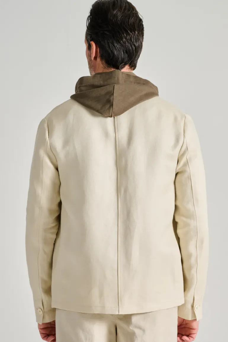 Giubbotti overshirt 100% cotone beige
