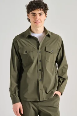 Giubbotti overshirt cotone verde