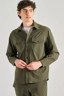 Giubbotti overshirt cotone verde