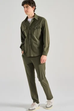 Giubbotti overshirt cotone verde