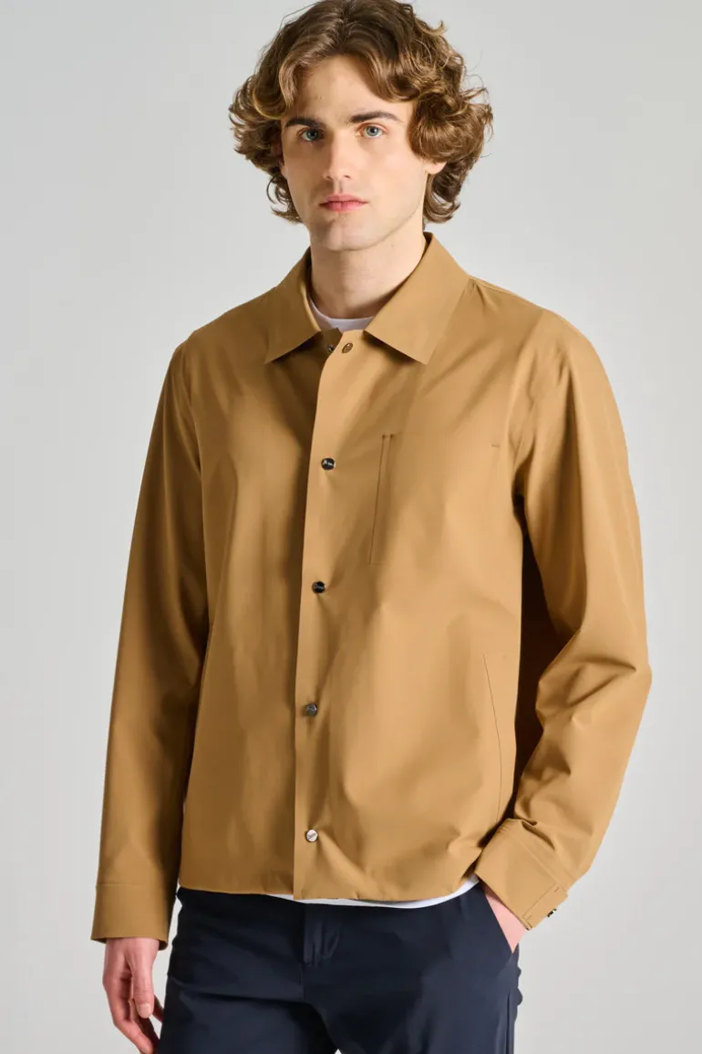 Giubbotti shirt jacket nastrata essence tessuto marrone