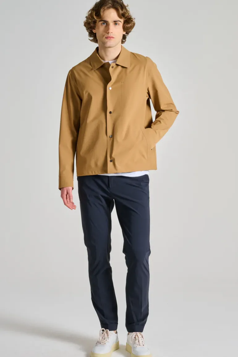Giubbotti shirt jacket nastrata essence tessuto marrone