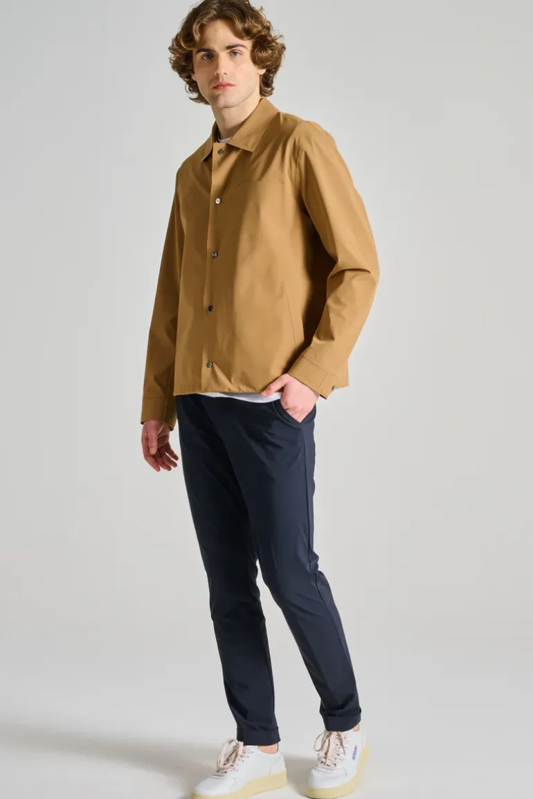 Giubbotti shirt jacket nastrata essence tessuto marrone