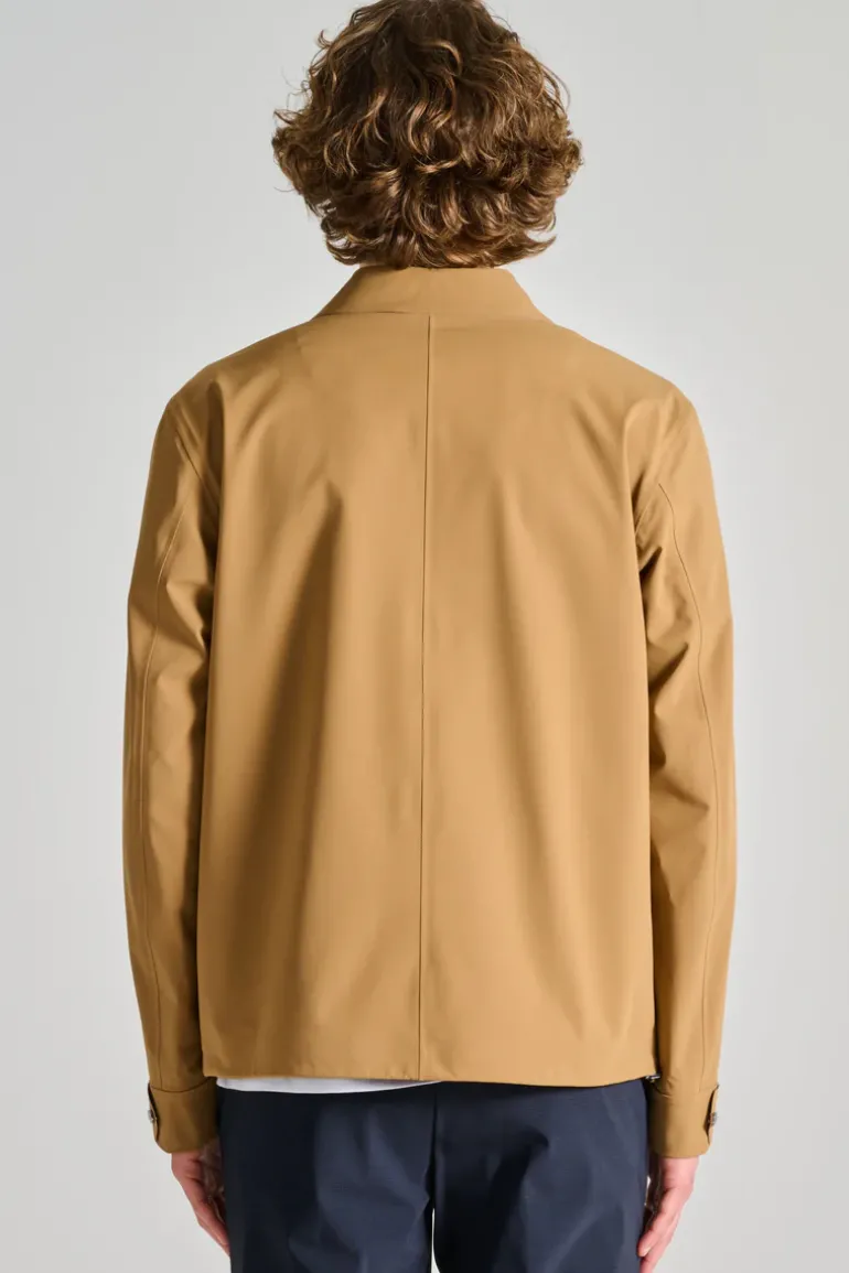 Giubbotti shirt jacket nastrata essence tessuto marrone