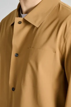 Giubbotti shirt jacket nastrata essence tessuto marrone