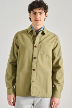 Giubbotti washd overshirt cotone verde