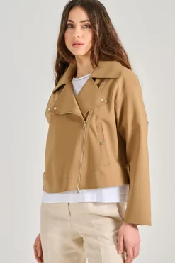 Giubbotto baracco tessuto marrone