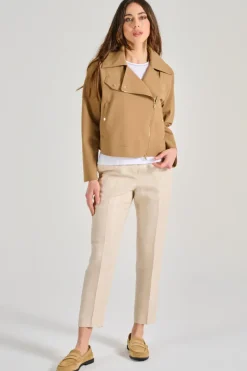 Giubbotto baracco tessuto marrone