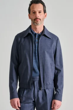 Giubbotto bomber tessuto blu