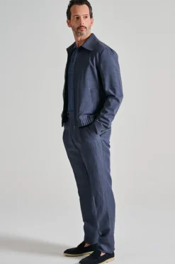 Giubbotto bomber tessuto blu