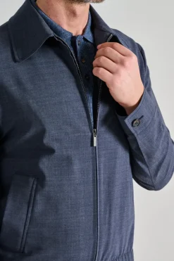 Giubbotto bomber tessuto blu