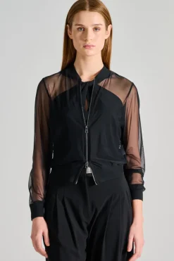 Giubbotto bomber tulle soft nero