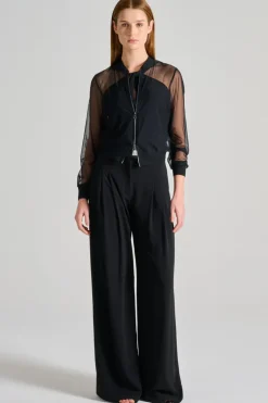 Giubbotto bomber tulle soft nero