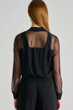 Giubbotto bomber tulle soft nero