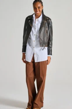 Giubbotto chiodo pelle nero