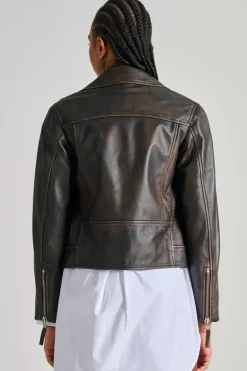 Giubbotto chiodo pelle nero