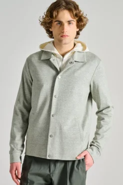 Giubbotto coach cotone/lino melange verde