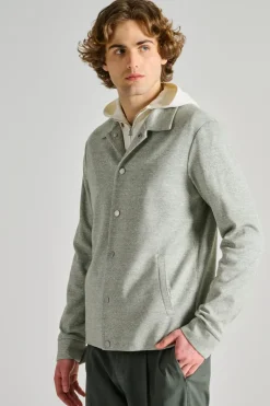 Giubbotto coach cotone/lino melange verde