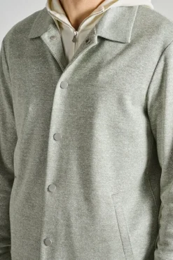 Giubbotto coach cotone/lino melange verde