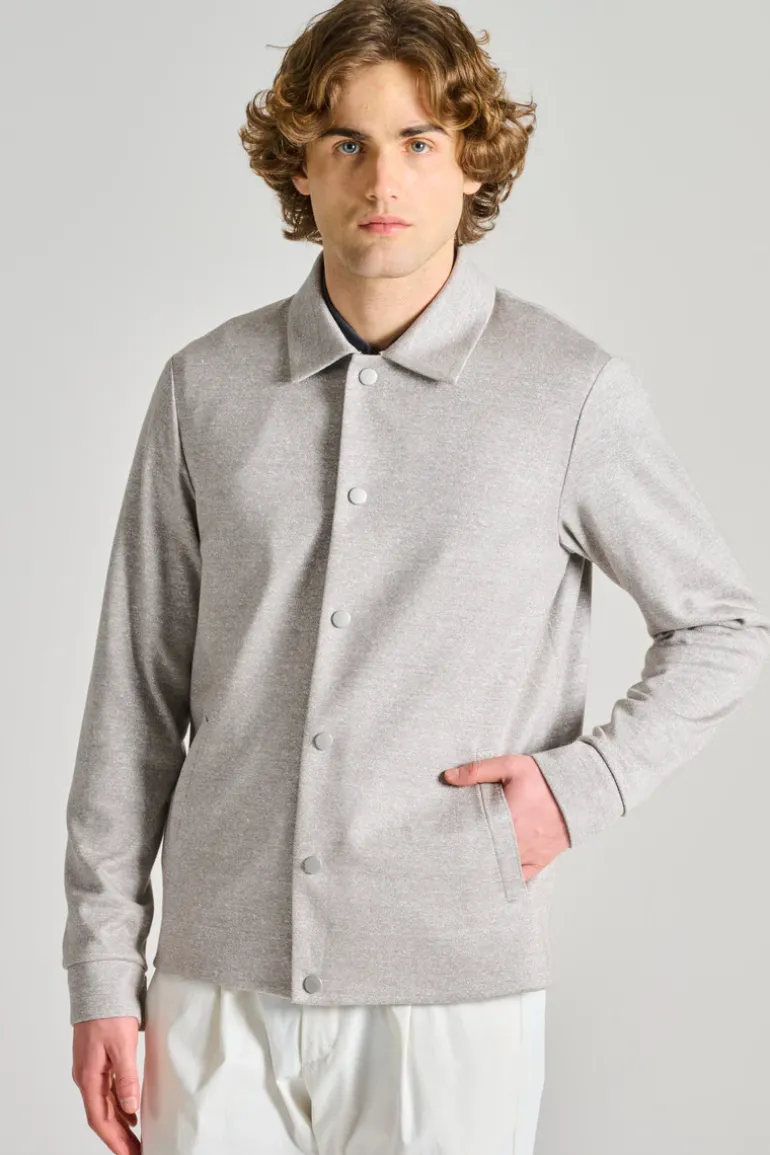 Giubbotto coach jacket cotone/lino beige