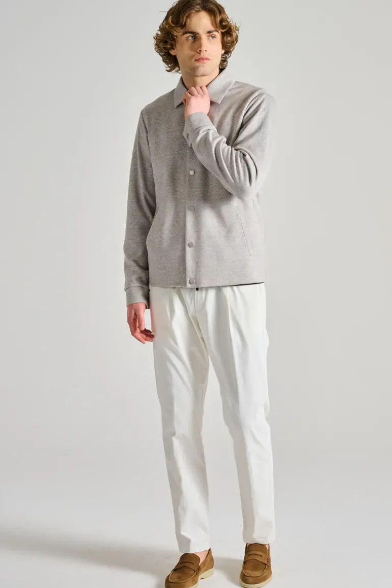 Giubbotto coach jacket cotone/lino beige