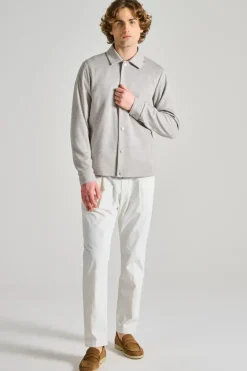 Giubbotto coach jacket cotone/lino beige