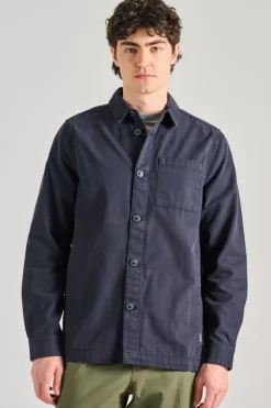 Giubbotto overshirt tessuto blu