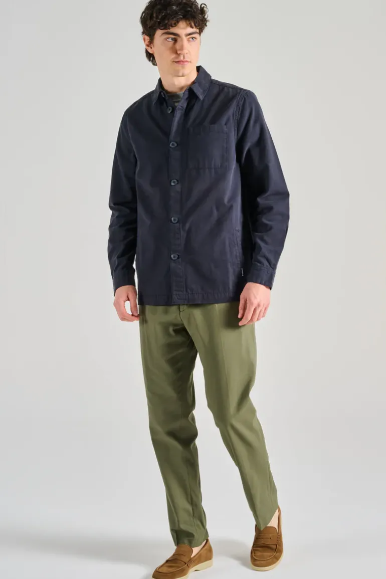Giubbotto overshirt tessuto blu